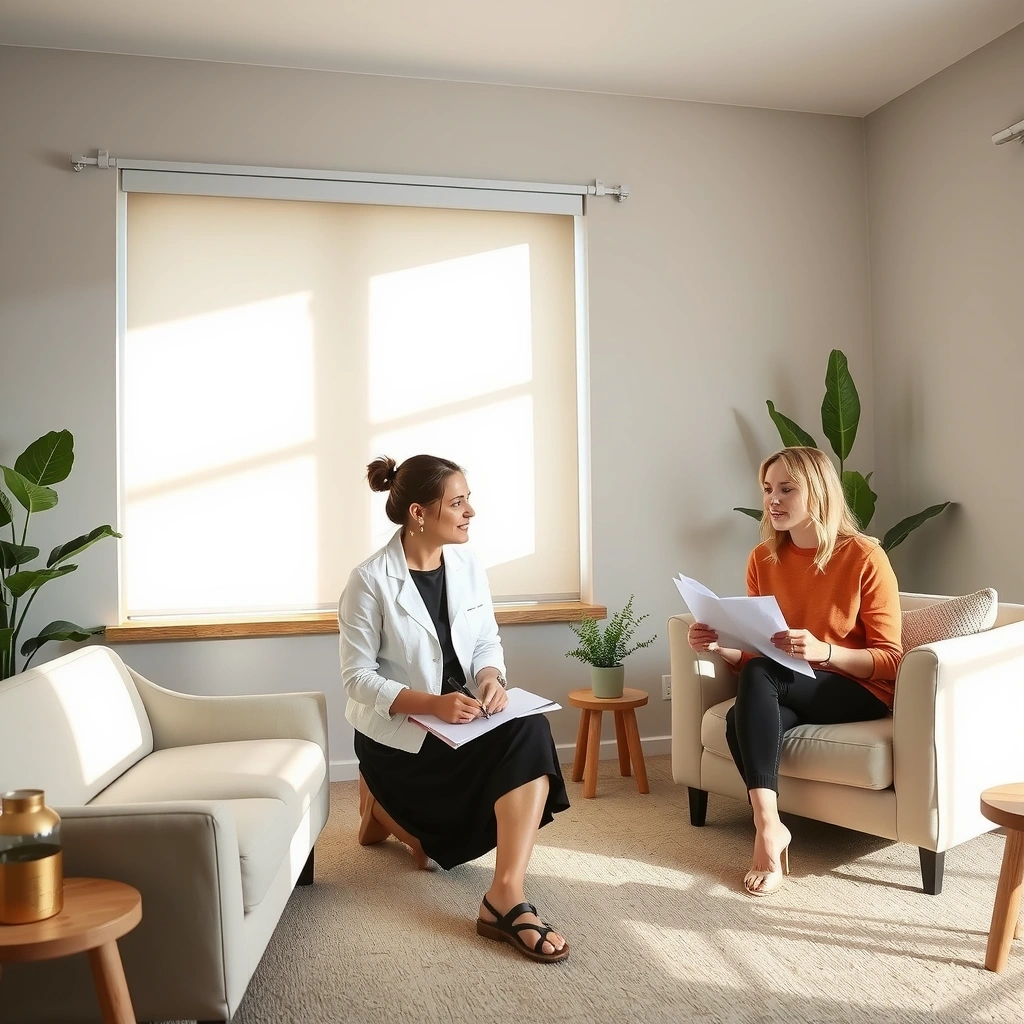 Διατροφολόγος σε συνεδρία με πελάτη